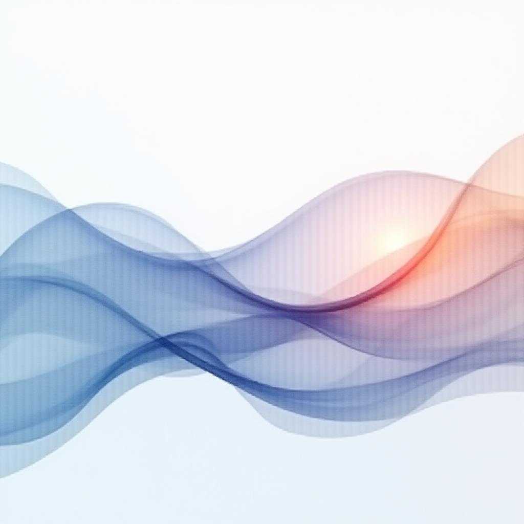 Soft organic data flow visualization with purple and orange gradients