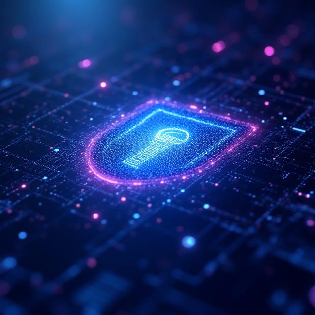 Abstract representation of data security and high-tech intelligence encryption